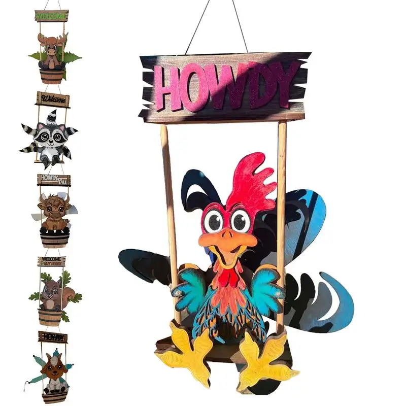 

Wooden Animal Rotating Wind Strip Windmill Hanging Wind Spinner Toy for Outdoor Kindergarten Garden Decoration Party