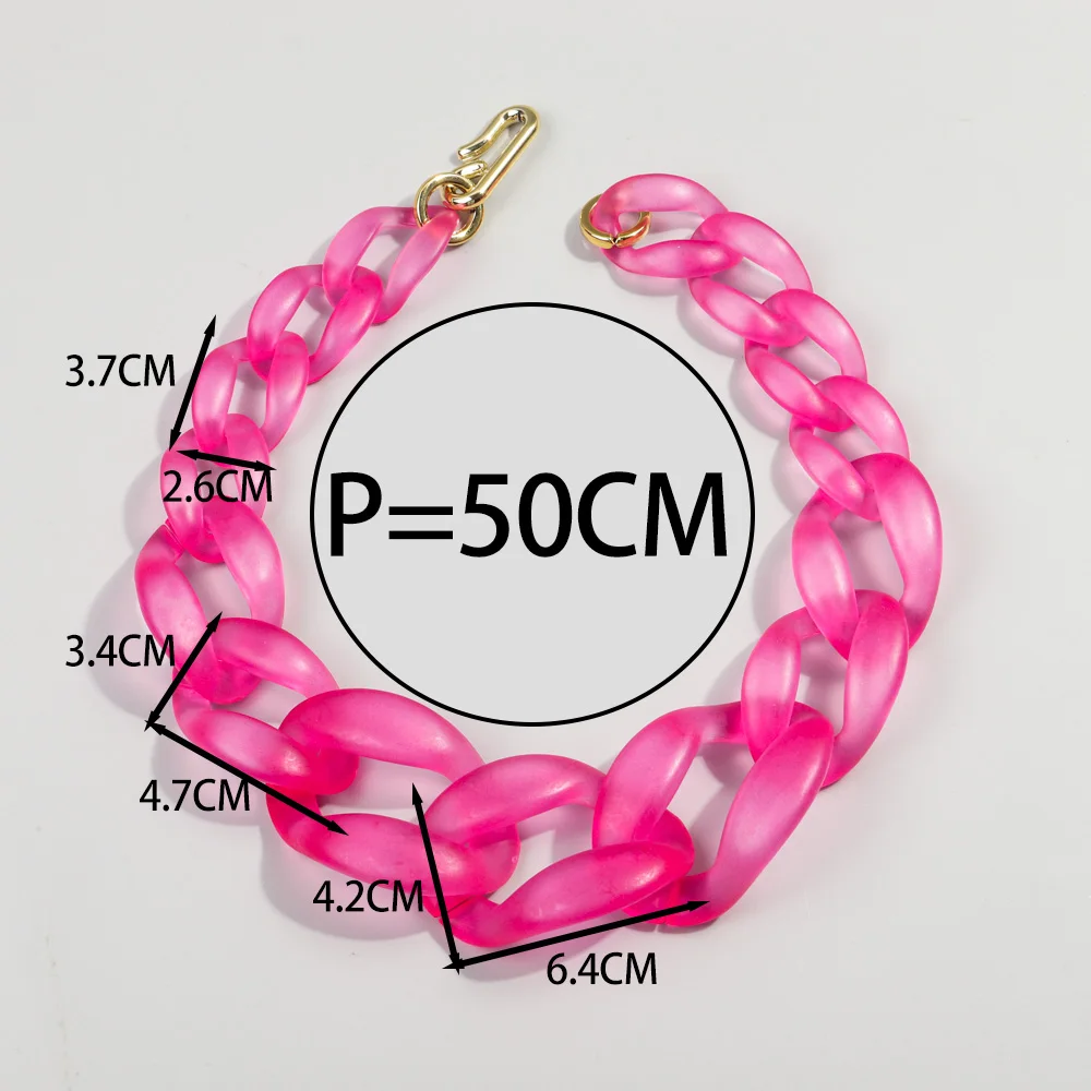 New Matte Colorful Acrylic Big Chunky Choker Necklace for Women Resin Thick Chain Link Collar Pendant Necklaces Fashion Jewelry