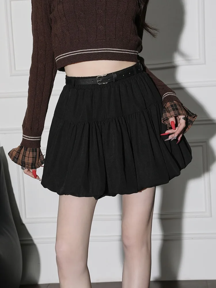 ay Flower Bud Ort Rock Damen 2025, neue Herbst-Winter-Puffy-Design, hohe Taille, schlanke A-Linie, f-lange Röcke