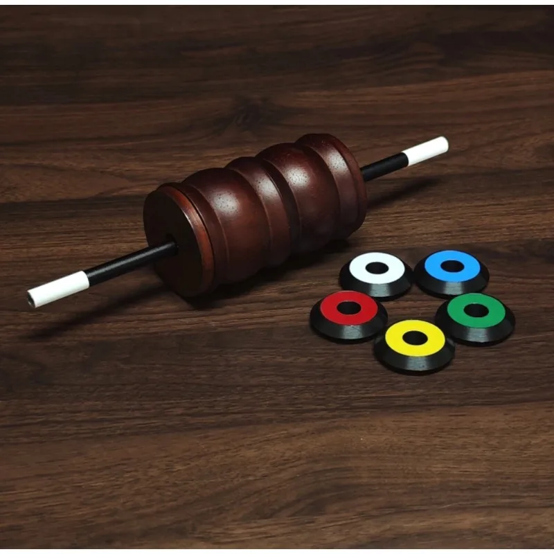 the-chosen-escape-magic-trick-mentalism-prediction-penetration-magic-color-chips-wooden-cylinder-wand-close-up-parlor-magic-prop