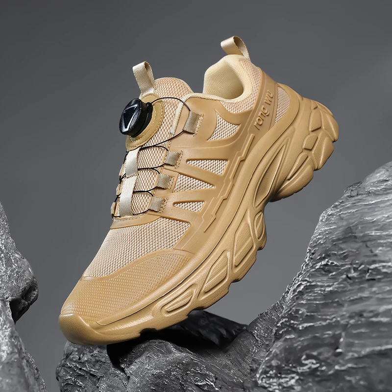 

Men's Breathable Running Shoes Summer Mesh Comfortable Soft Sole Running Shoes Fashion Designer Men Lightweight Button Sneakers