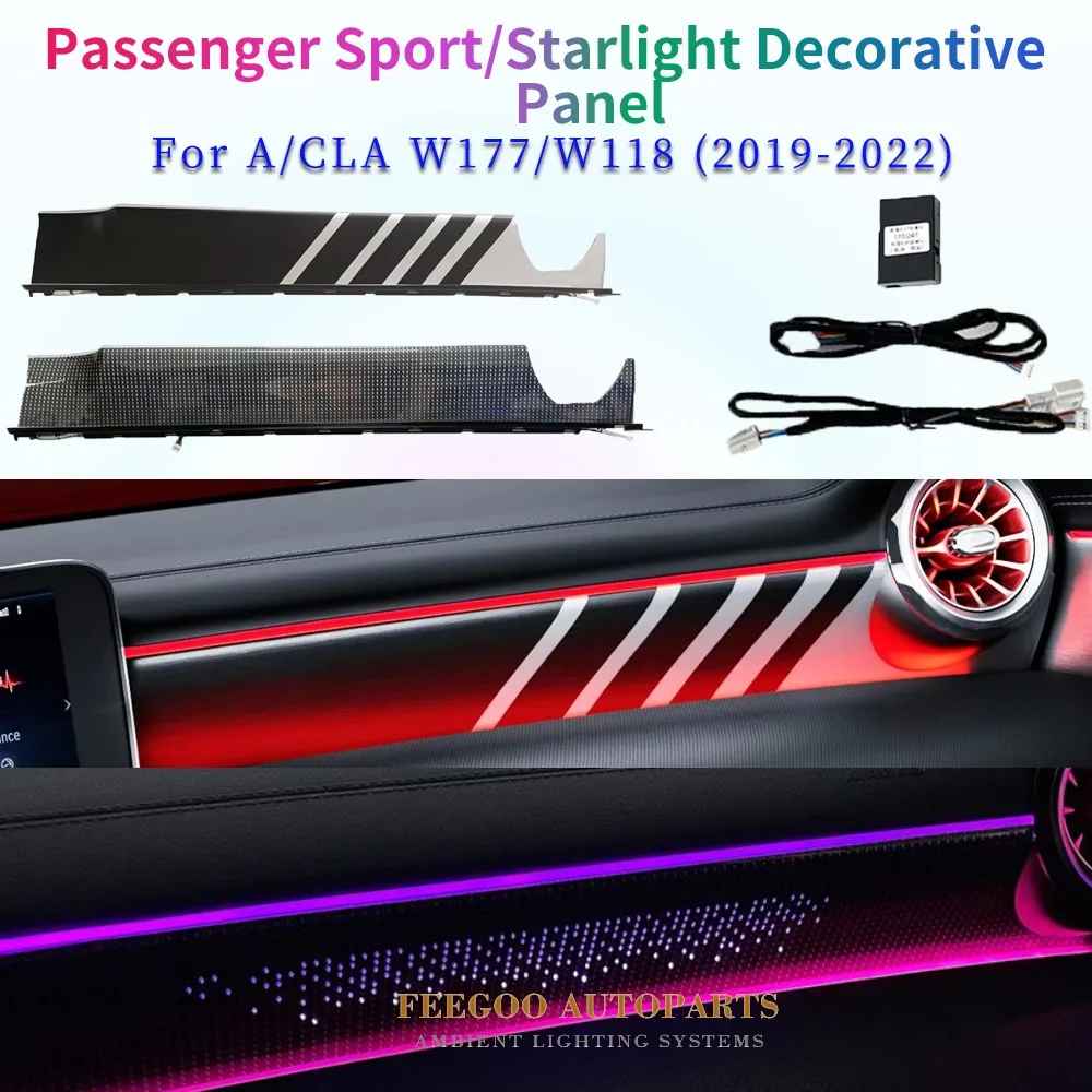 Car Interior Accessories for Mercedes Benz A-Class W177 C118 Copilot's Seat Center Console Decoration Sports Interior Panel