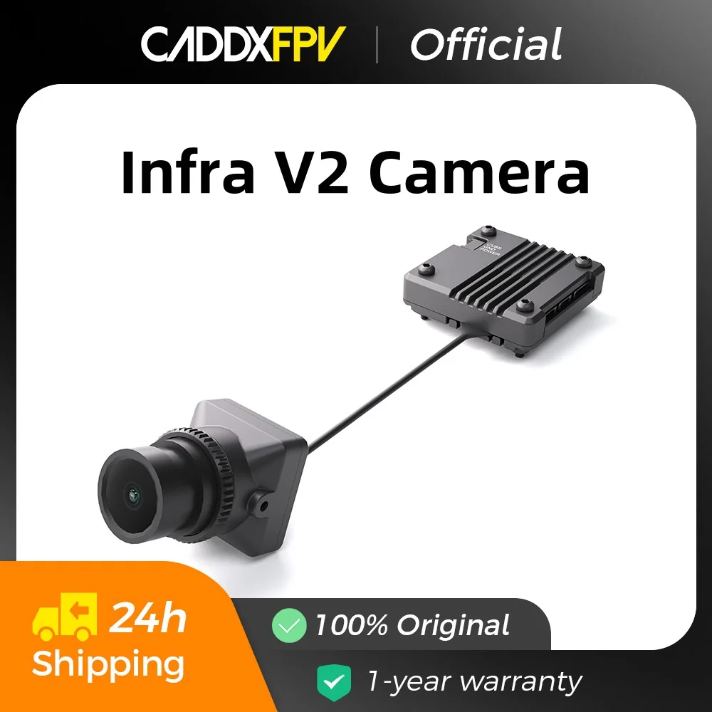 CADDX Infra V2 Low-Light Night Vision Analog Camera, 0 Lux With B&W Sensor, Super WDR, 1500TVL, For FPV Racing & Night Flying