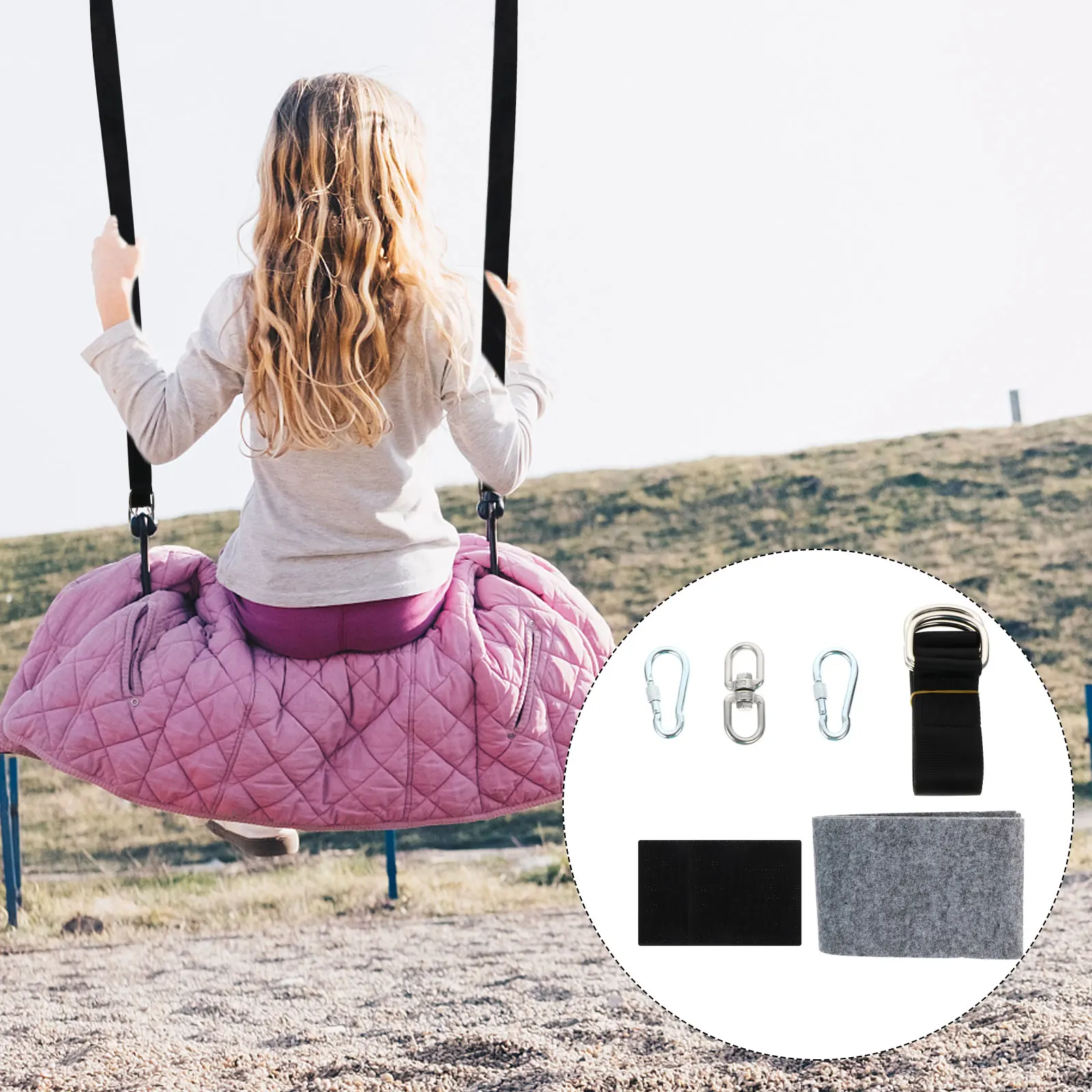 

Stainless Steel Nonwoven Fabric Swing Hanging Rope Durable Outdoor Hammock Strap Safe Strong Load Capacity Gear