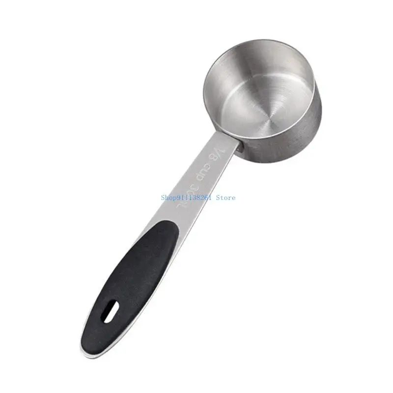 

H05E Stainless Steels Coffee Scoops 30ml Small Cup Cooking Measuring Spoon Powder Spoon for Canister Tablespoon Easy to Clean
