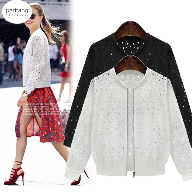 Women Jacket New Arrival Female Solid Lace Stitching Baseball Jacket Stand Collar Bomber Jacket Coat Outwear  2xl