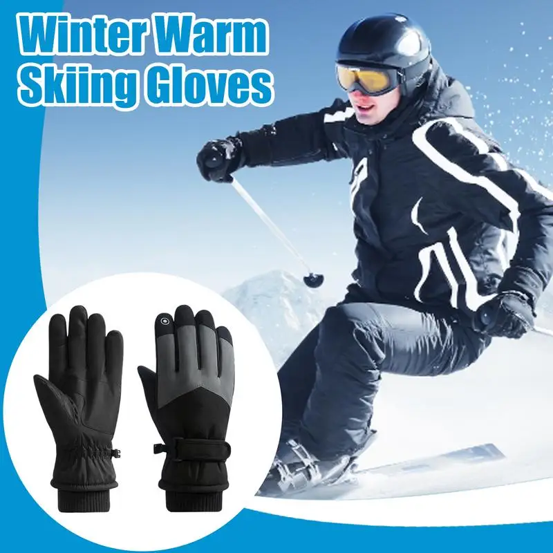 Snow Gloves Touch Screen Snow Gloves Non-Slip Winter Gloves For Women Men Insulated Gloves For Outdoor Activities