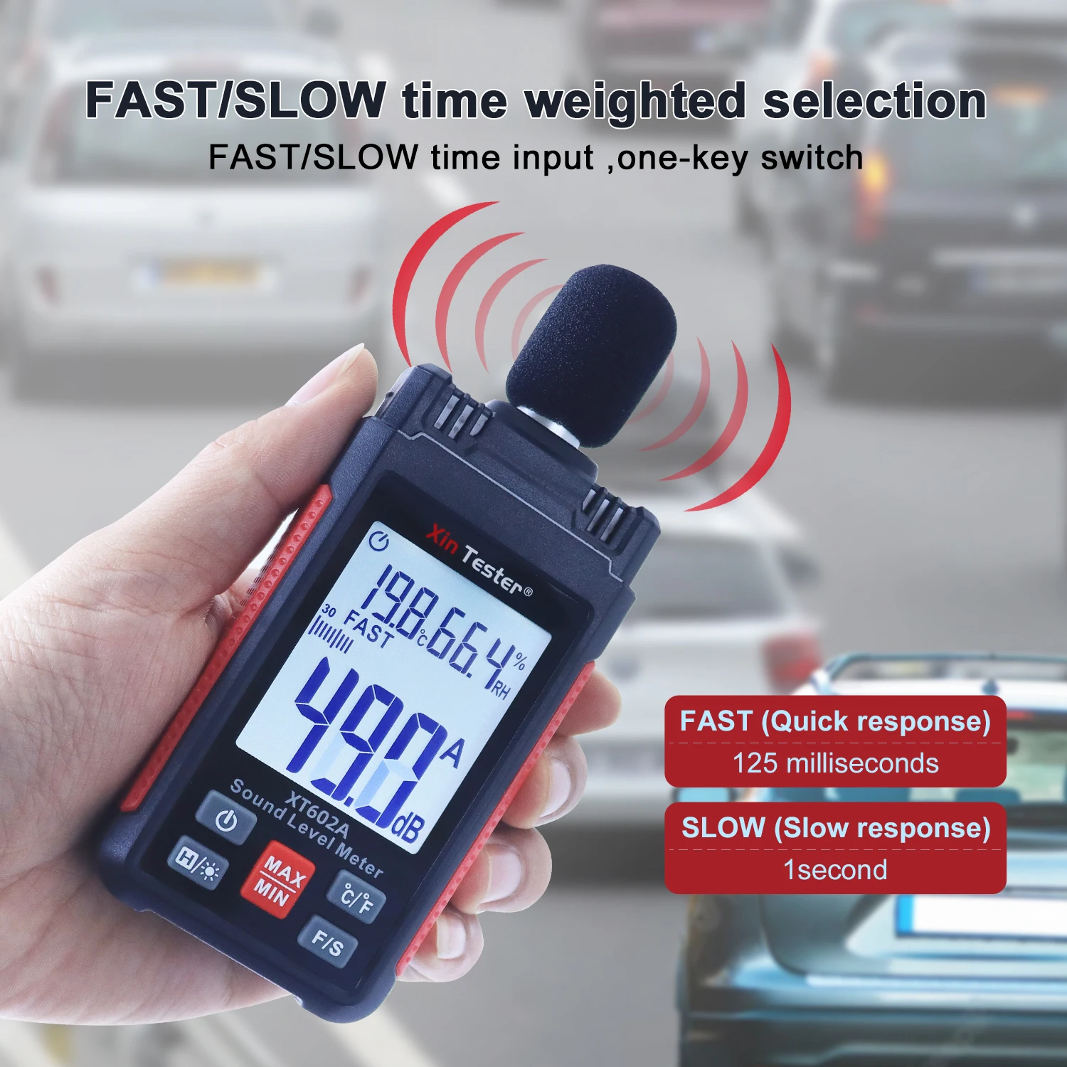 Xin Tester Digital Sound Level  Meter 30-130dB decibel Monitor Indicator Handheld Noise Audio Detector Measuring Tools XT602A