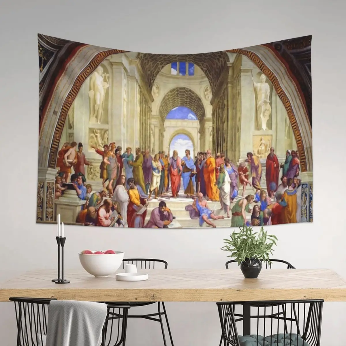 

Raphael The School of Athens, from the Stanza della Segnatura Tapestry Wall Tapestries Room Decorating Aesthetic Tapestry