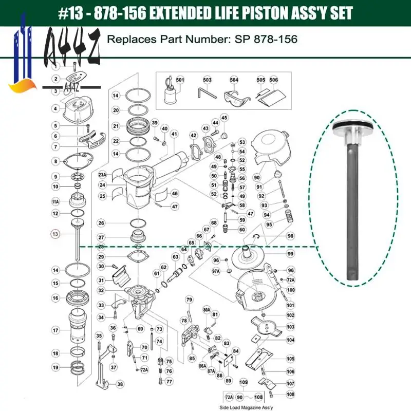

A44Z-878-156 Aftermarket Piston Driver Assembly For Hitachi-NV45AB, NV45AB2, NV45AB2M, NV45AB2(S), 2 Pack
