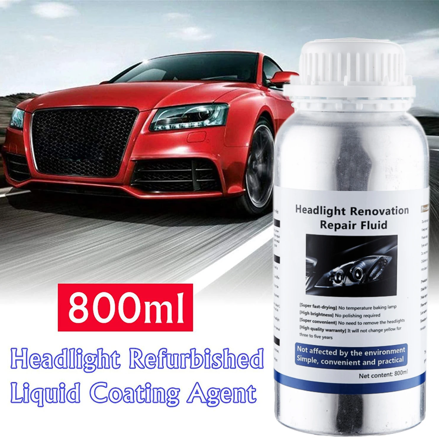 Car Headlight Repair Fluid Auto headlamp repair renovation Car Headlight Liquid Polymer Polish Cleaning 800ML Repair Liquid