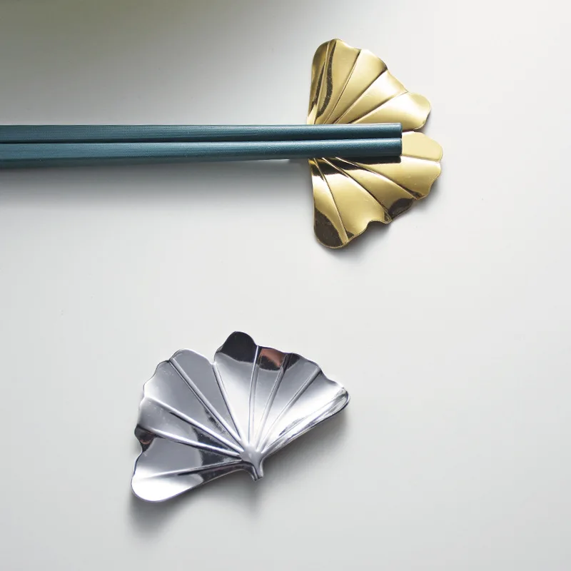 

Ginkgo Leaf Stainless Steel Chopstick Rack Tableware Chopstick Rack Tableware Spoon Chopstick Rack Household Restaurant Hotel