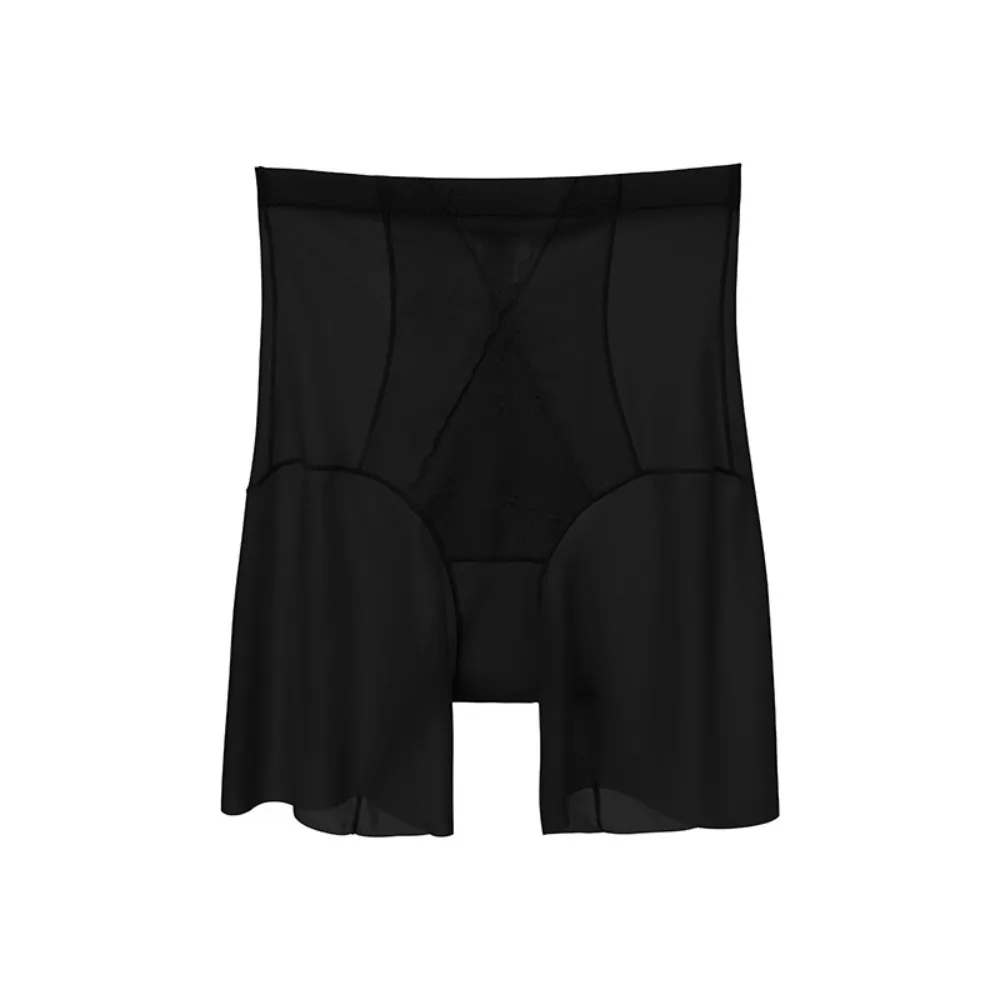 

Ultra-thin Ice Silk Panties High Waist Transparent Butt Lifter Briefs Lace Ruffled Shorts Tummy Control Underwear Spicy Girl