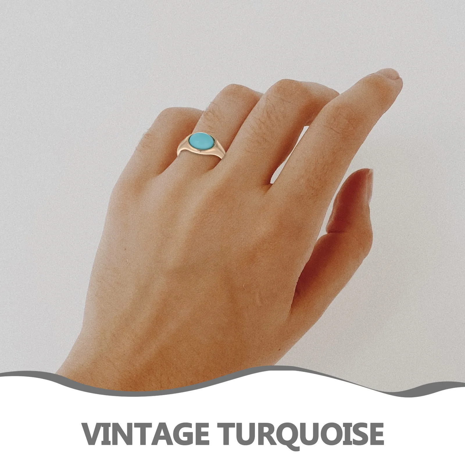 6 قطعة مجموعة خاتم خمر الفيروز التراص خواتم للنساء بوهو الحد الأدنى المفصل العصابات الأحجار الكريمة مجوهرات تكويم خواتم مجموعة #4