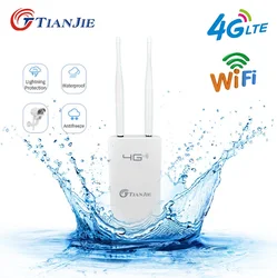 TIANJIE 4G Wifi waterproof outdoor external detachable high-speed dual antenna, 150Mbps wireless WiFi router with SIM card slot.