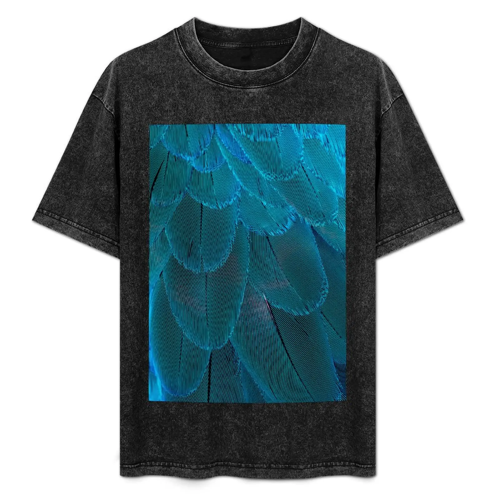 Turquoise Blue Feathers T-Shirt t shirt man plain t shirts cotton 100% t shirts with prints man shirt luxury T-Shirt