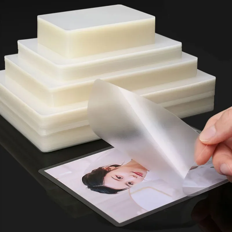 100 Sheets 100mic(4mil) a4 Size (220x308MM) PVC Clear Glossy 2Flap Laminating Film Pouch for Hot Laminator