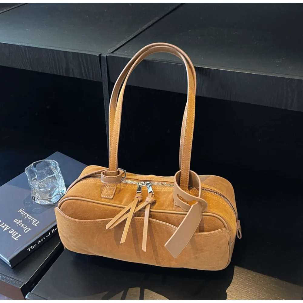 

Модная сумка через плечо из искусственной кожи, замшевая сумка Boston большой вместимости, однотонная квадратная сумка для женщин