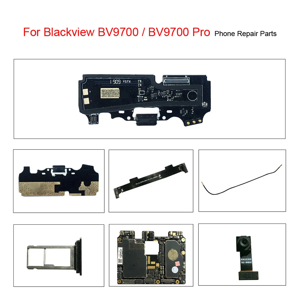 For Blackview BV9700 Pro USB Charging Dock Board/Motherboard/Main Board Flex Cable FPC/Signal Antenna/Sim Card Slot/Camera