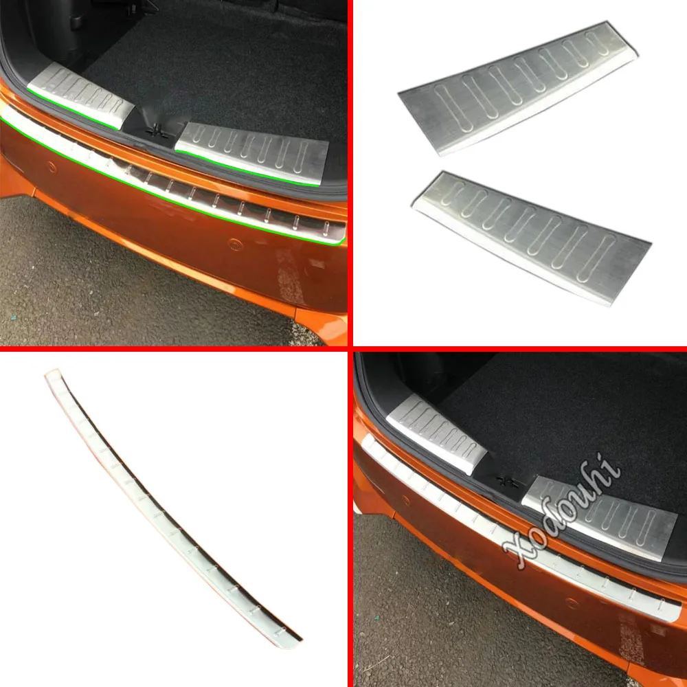 Car Styling External Inner Outside Rear Bumper Trunk Trim Cover Stainless Steel Plate Pedal For Nissan NOTE 2017 2018 2019 2020