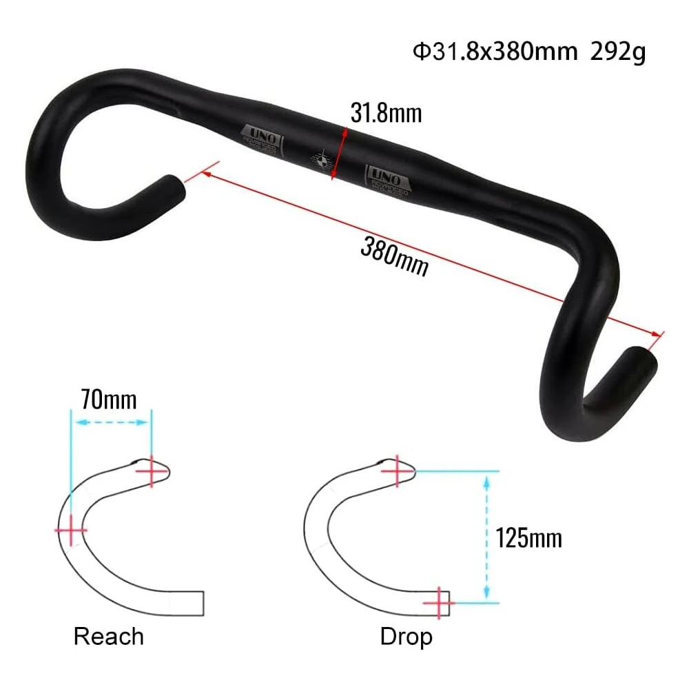 CATAZER Fixed Gear Bike Road Bike Handlebar Ultralight Drop Bar Bent Handlebar Aluminum Alloy 25.4mm 31.8mm 380/400/420/440mm