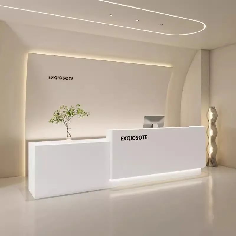 Beauty salon cabinet, curved checkout page Company front desk Women's clothing store