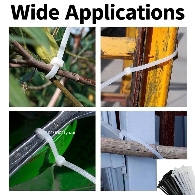 100-400 pces auto-travamento plástico náilon gravata preto cabo de fixação ringcable tie zip envolve cinta náilon cabo laços conjunto