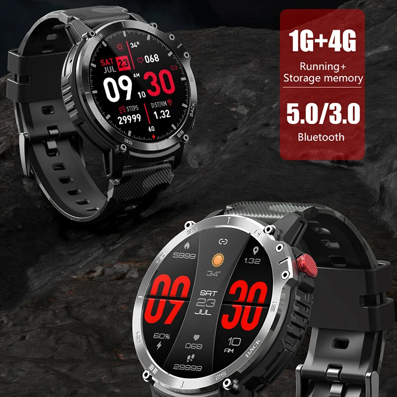 Military C22 Men\'s Smart Watch BT Call 4GB ROM Fitness Tracker 3ATM Waterproof Sport Smartwatch for Xiaomi Huawei IOS Phone 2023