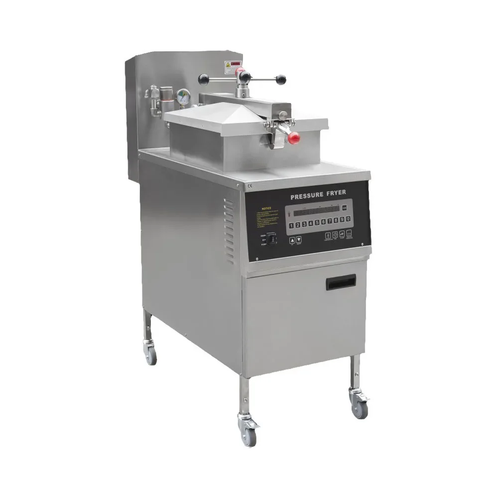 304 الفولاذ المقاوم للصدأ متجر الوجبات السريعة الكهربائية مقلاة الضغط العميق الدجاج المقلي مضخة زيت الضغط الكهربائية مقلاة مرشح