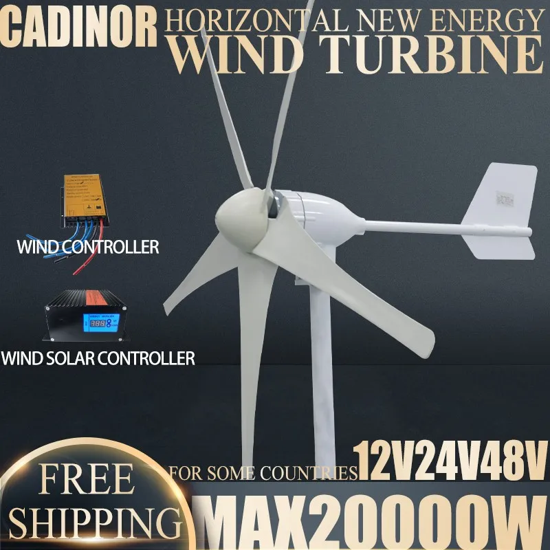 New Arrival Free Energy 3 Blades 15KW 12v24v48v Wind Turbine Generator Windmill With MPPT Controller Homeuse Low Wind Speed