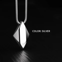 Personalized Gift High Polished Men Tungsten Carbide Pendant with Titanium Steel Chain Silver/Black/Blue Can Engrave Number/Name