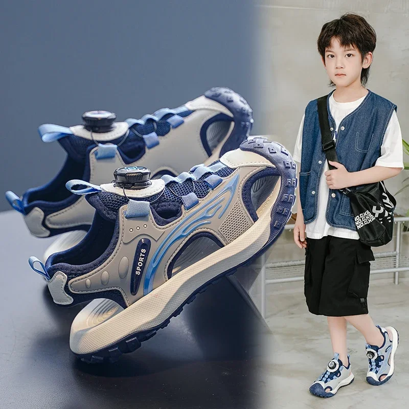 

2025 New Kids Sandals Summer Shoes for Children Non-slip Wear-resistant Outdoor Walking Shoes Boys Closed-toe Sandals