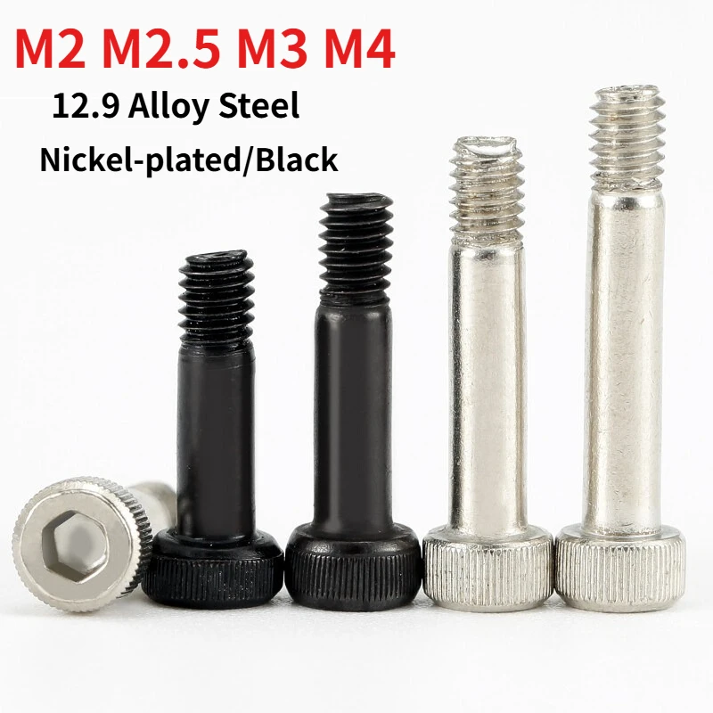 M2 M2.5M3M4 DIN 912 Partially Threaded Hex Socket Screw, Grade 12.9, Alloy Steel, Nickel-plated/Black, Partially Hex Socket Bolt