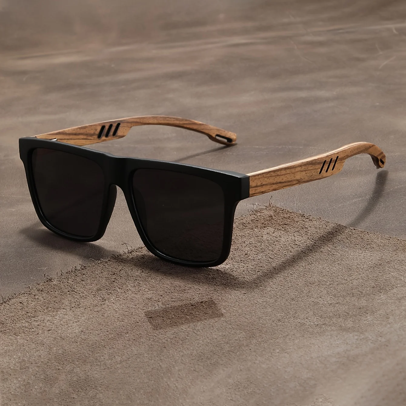 New Classic Square Casual Sunglasses Wood Grain Big Frame UV400 Protection Unisex Outdoor Eyewear UV400 Sun Glasses