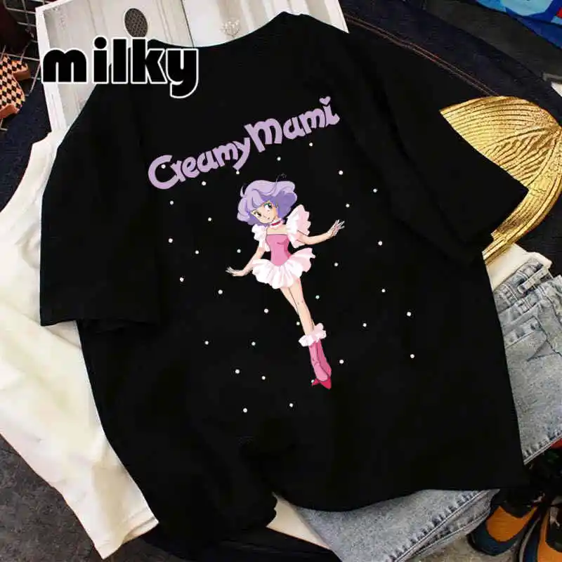 Y2K Clothes Tops Creamy Mami Tshirt Women Vintage Short Sleeve Japanese Anime Tee Girl Harajuku Graphic T-shirt for Girls Kawaii