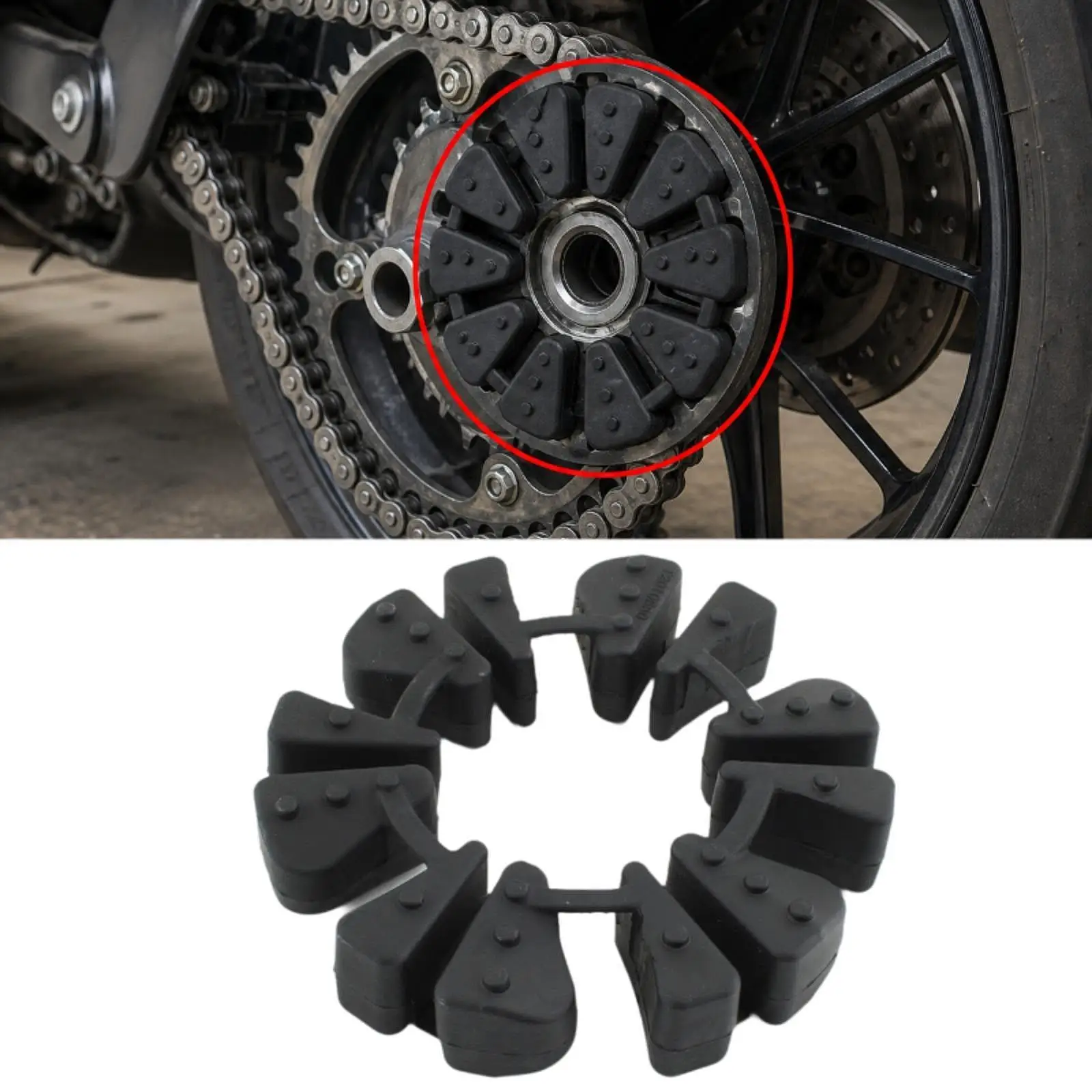 Durable Rubber Rear Hub Damper Pressure Kit for Triumph Street Triple Daytona 675 Tiger Series Rear Wheel