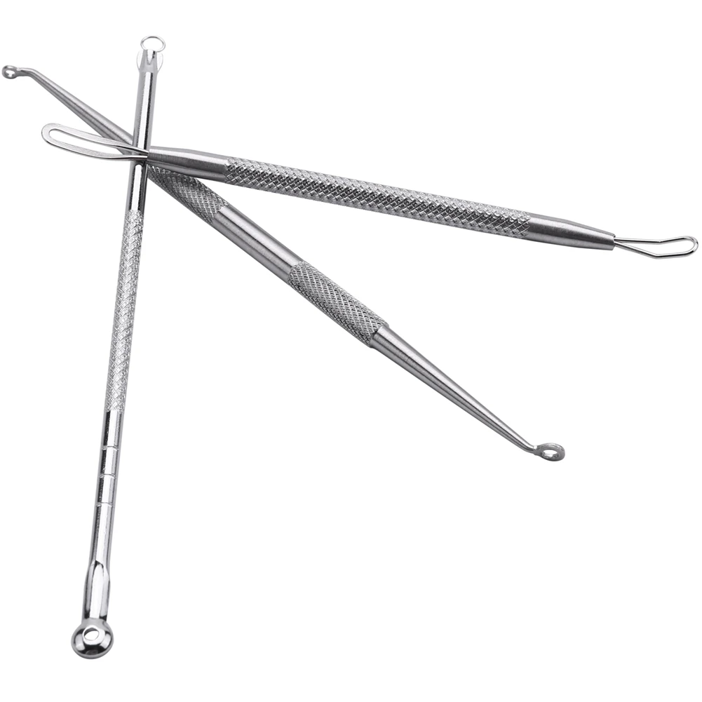 ABWZ-16X Professional Black Head Remover Tool Kit Stainless Steel Blackhead Acne Comedone Pimple Blemish Extractor
