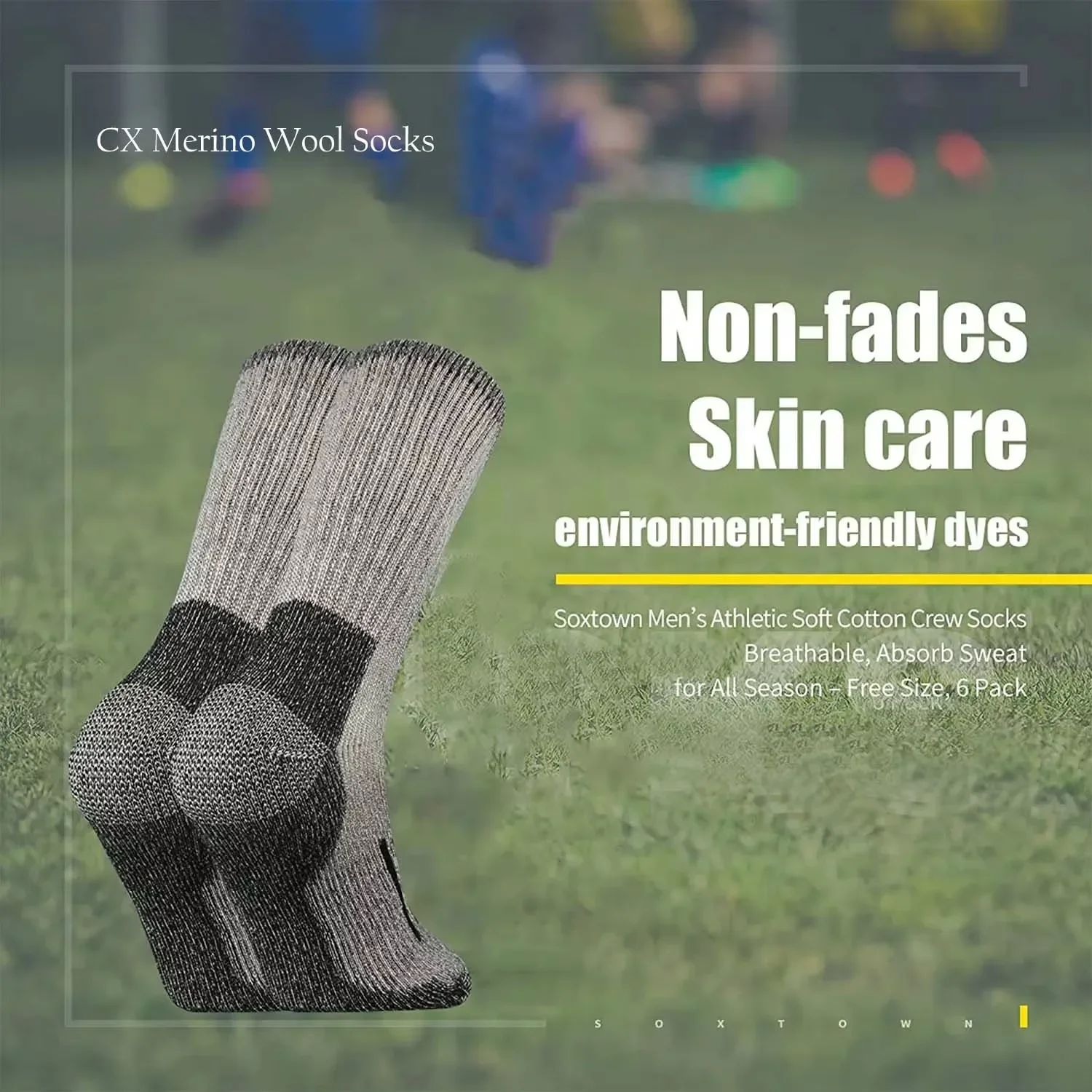 4 paia di calzini da trekking all'aperto in lana merino da uomo calzini da equipaggio calzini invernali spessi per stivali termici traspiranti per l'umidità taglia Euro 42-46