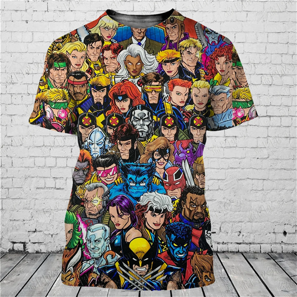 Camiseta 3D de moda para hombre con estampado de personajes de dibujos animados populares, manga corta de verano, holgada y llamativa