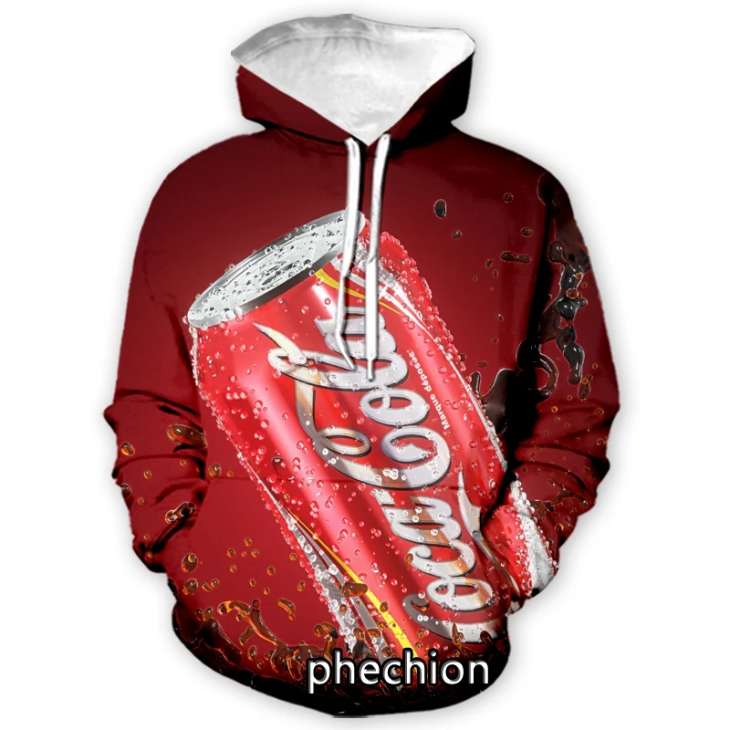 phechion New Fashion Men/Women Coke 3D Print Sport Fashion Hoodies Streetwear Hip Hop Casual Sweatshirt Clothing Z112