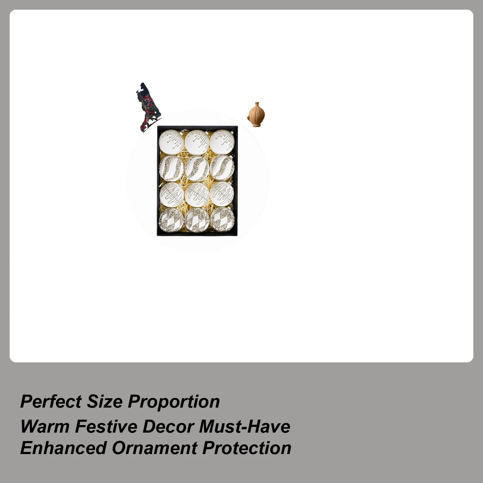 

Velvet Christmas Ornaments 12-Piece Flocked Christmas Balls Tree Ornaments Party Supplies For Home Kitchen Indoor Wall Mantel