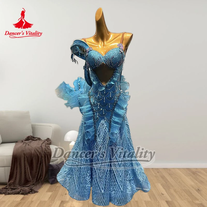 Blackpool dança arte festival competição vestidos personalizados adultos mulheres dança de salão desempenho roupas vitalidade do dançarino