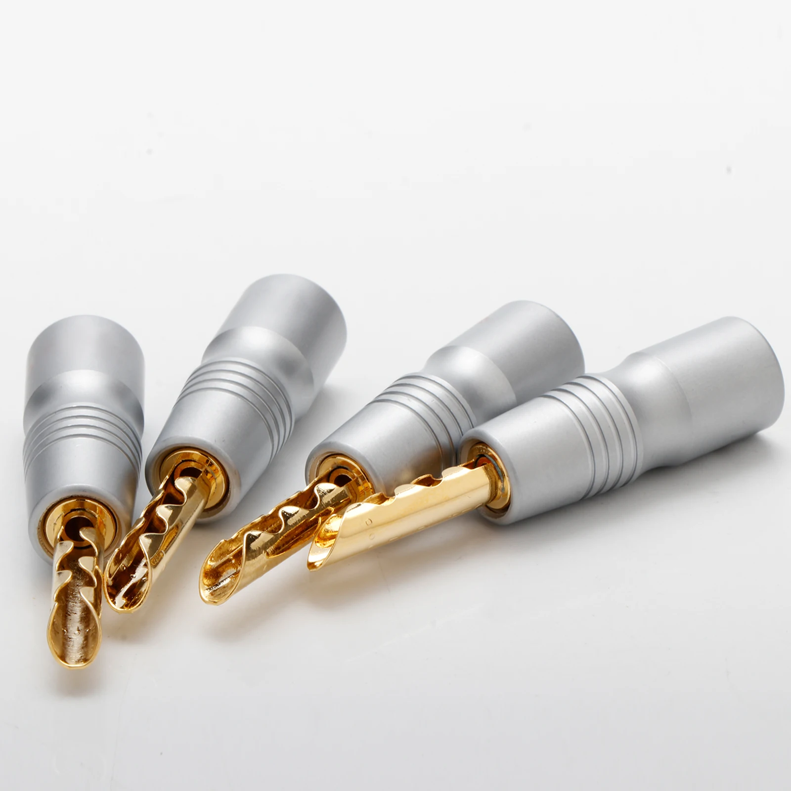 4 Stück FURU-KA GS-200b vergoldeter lötfreier Bananenstecker, 5-mm-Stecker, keine Lötschraube, Bananenklemmen-Stecker – Detail 5