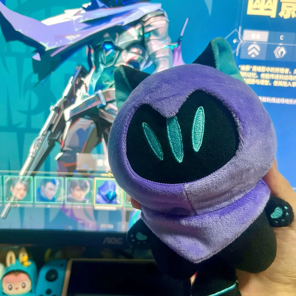 Game VALORANT Omen Cosplay Keychain Cute Cartoon Plush Stuffed Cotton Doll Keyring Backpack Halloween Decoration view 4