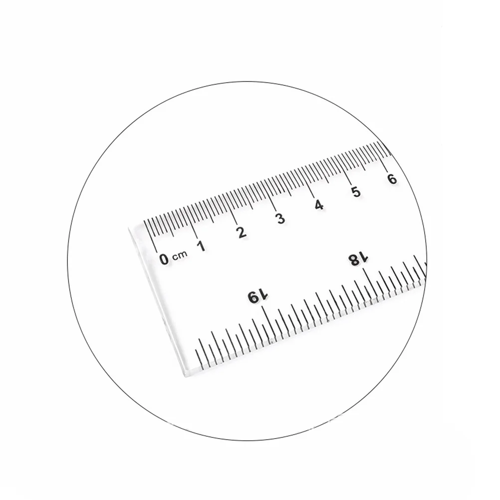 6Pcs Plastic Transparent Ruler Clear Scale Straight Ruler Accurate Measurement Tool for School Student Office