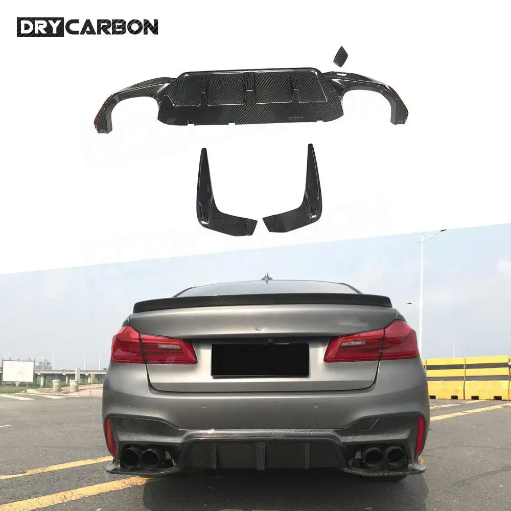 

Dry Carbon Fiber Rear Lip Diffuser Splitters Aprons Spoiler For BMW F90 M5 G30 M Sport 2018-2023 FRP Rear Diffuser