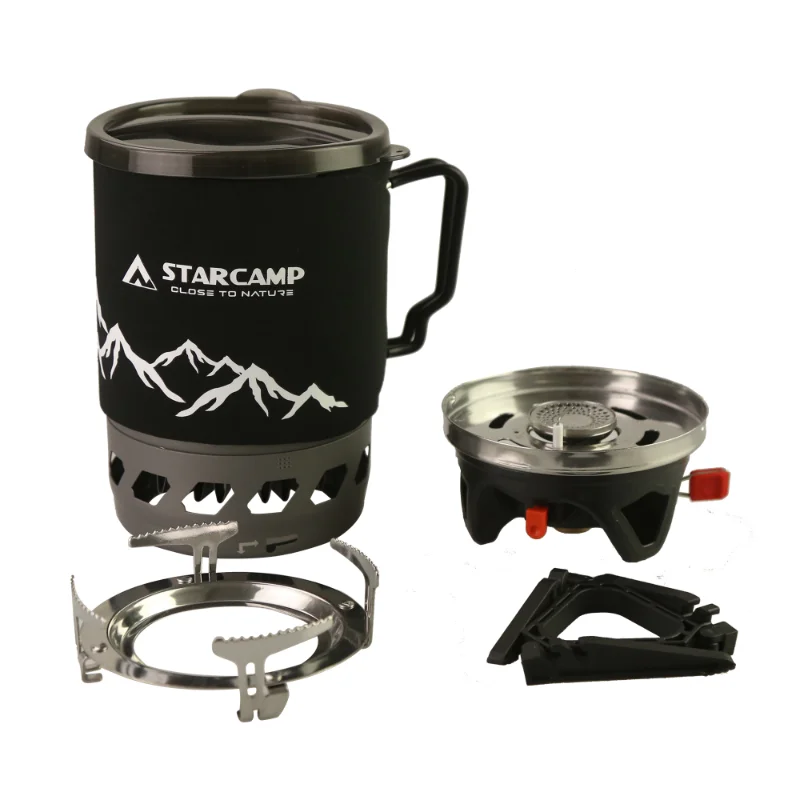 StarCamp 1100ml Outdoor Camping Cooking System Hiking Fastboil Jet Cooker Gas Stove