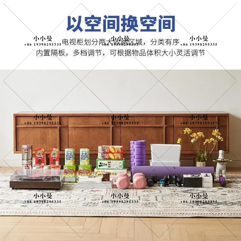 Retro solid wood Nordic small apartment simple living room Japanese floor cabinet floor
