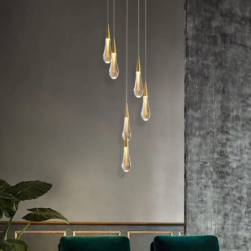 Imagem -02 - Led Meteor Shower Pendant Lights Simples Cabeceira Bar Luxo Acessível Lâmpada de Cristal Nórdico Pós-moderno Decoração de Fundo