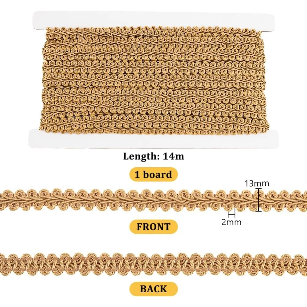 15 Yards Golden Gimp Braid Trim 13mm/0.5